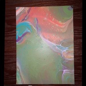 6x8 wrapper canvas paint pour. Handmade.